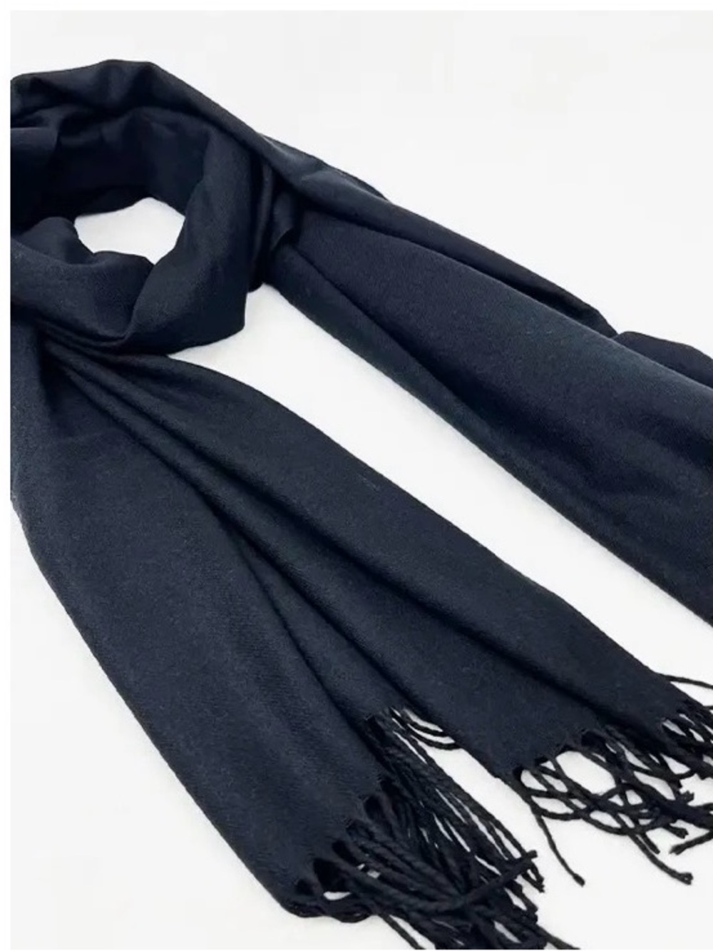 Black Classic Fringe Scarf